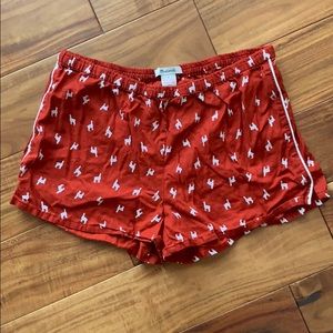 Madewell Llama Red Pajama Shorts